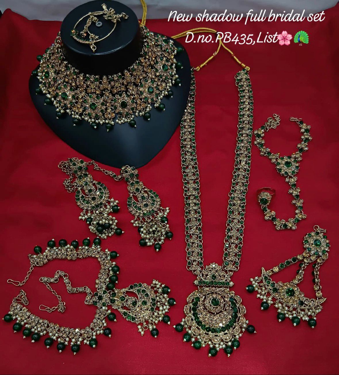 Kundan Green Bridal Jewelry Set | 7 Piece Dulhan Collection