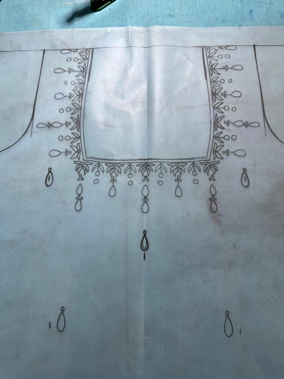 Royal Blue Hand Embroidered Unstitched Suit (Lining Will Be Provided)