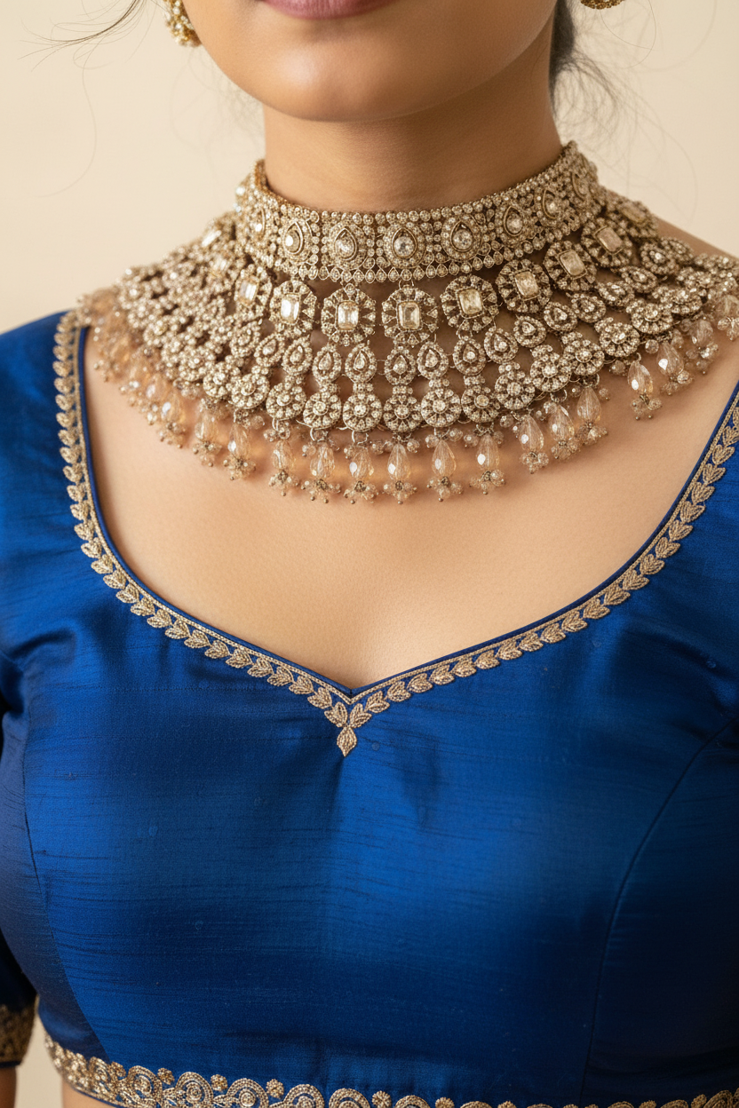 Choker Necklace on Bridal Model