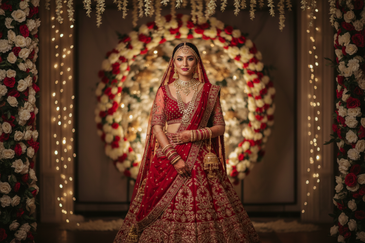 Indian Bridal Hero - Red Gold Landscape