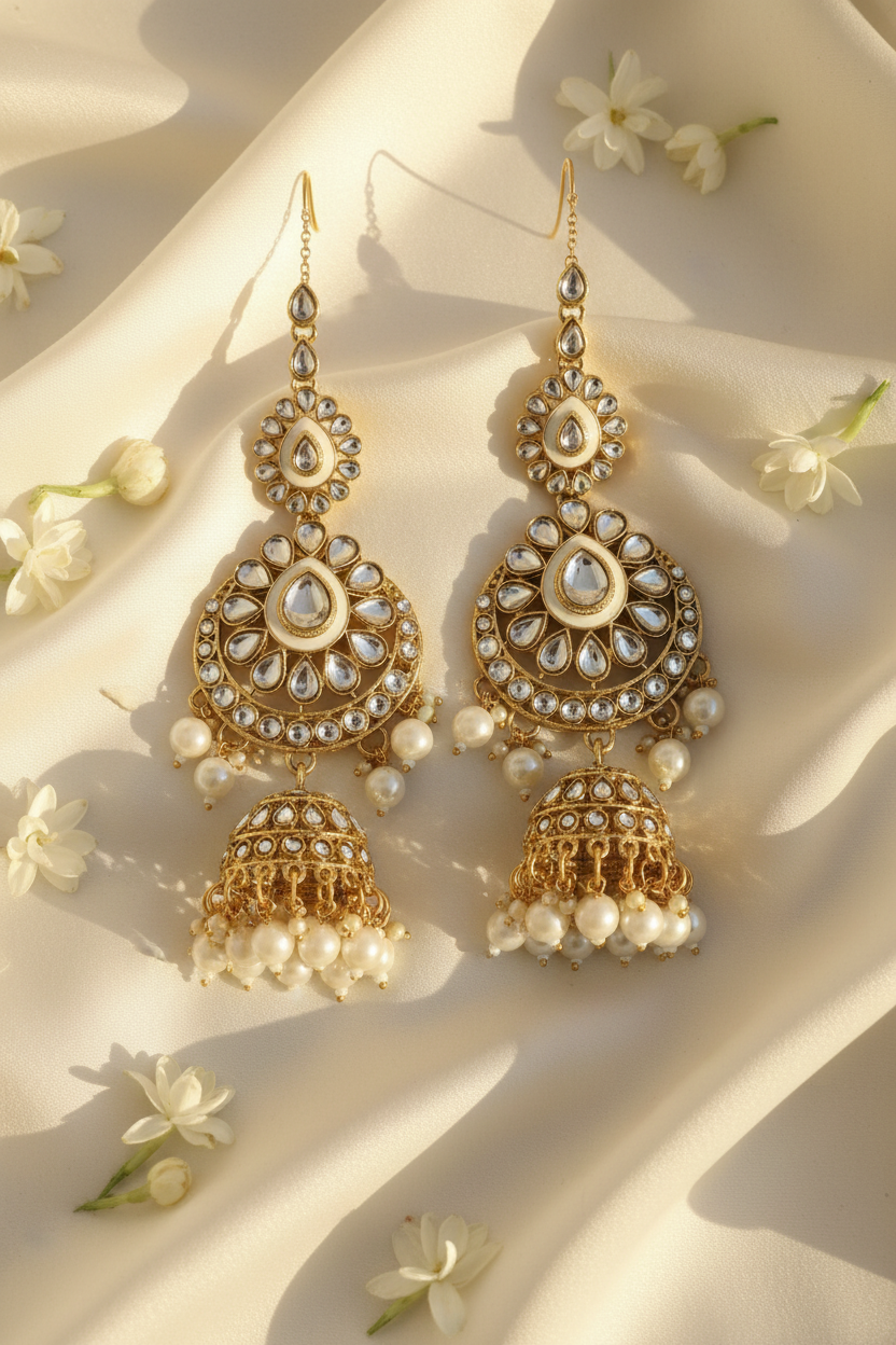 Long Jhumka with Ear Support Chain