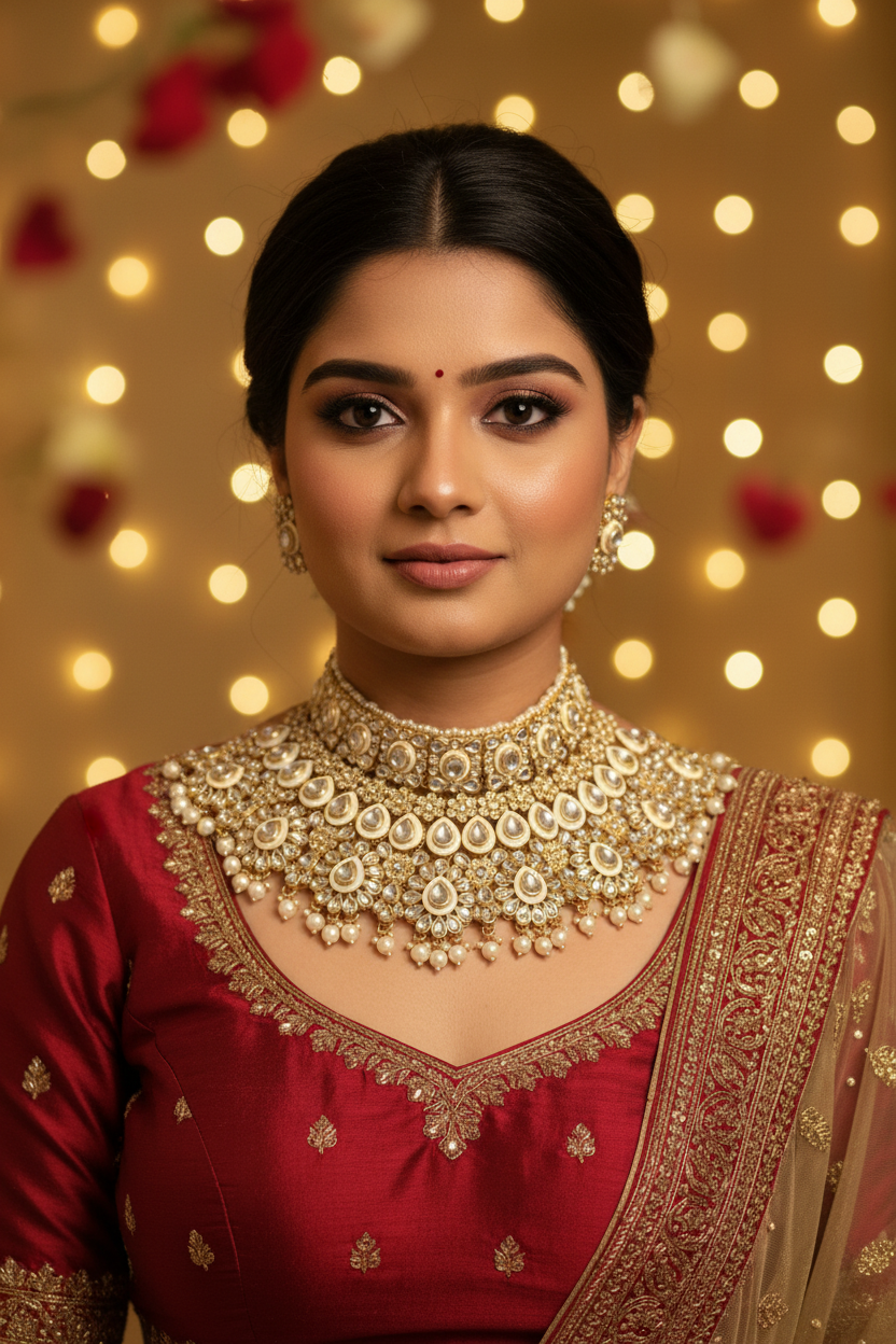 Magnificent Kundan Bib Choker Bridal