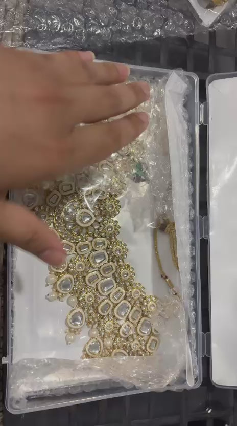 Kundan White Choker Bridal Set | 3 Piece Necklace Collection